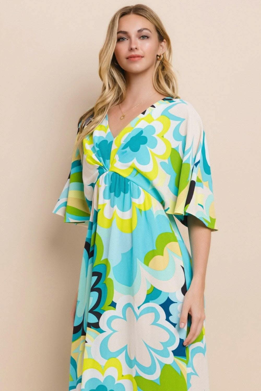 ODDI Floral Printed Slit Maxi Dress - Love Salve